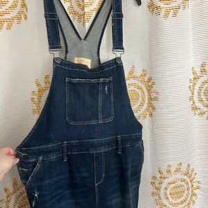 Slink Jeans dark wash denim overalls, size 20, Slim bootcut leg